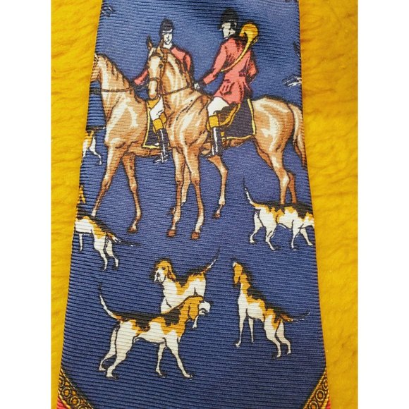 Polo Other - 1970s VINTAGE POLO RALPH LAUREN ~ BRITCHES ~FOX HUNT & HOUNDS ~ SILK TIE ~ 57"